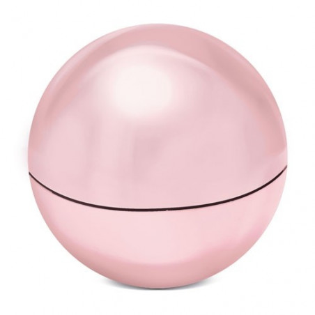 Bálsamo labial rosa apresentado em caixa com autocolante de comunhão personalizado com o nome do convidado