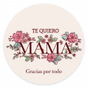 Vela perfumada com adesivo do Dia das Mães em uma sacola de presente