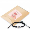 Pulseira mão de Fátima em caixinha com adesivo personalizado para detalhes do dia das mães