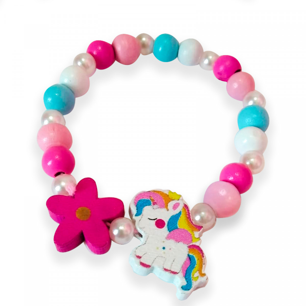 Pulseira De Unicórnio Para Menina Com Contas Coloridas - Main Image