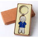Porta chaves de comunhão para menino em saco de presente de tecido com adesivo personalizável