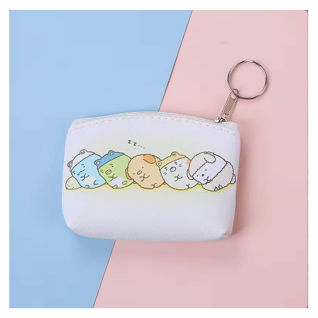 Porta-moedas com design de animais fofos, prático e adorável para uso diário