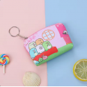 Bolsa kawaii com fecho de zíper e argola para pendurar