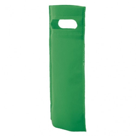 Vinho personalizado com adesivo redondo personalizado de comunhão de menino apresentado em bolsa verde