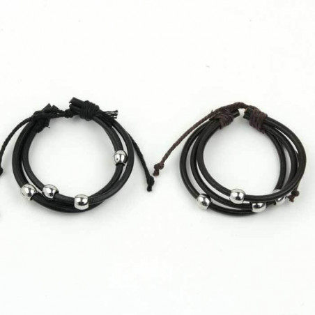 Pulseira de couro com enfeites com estojo para comunhão