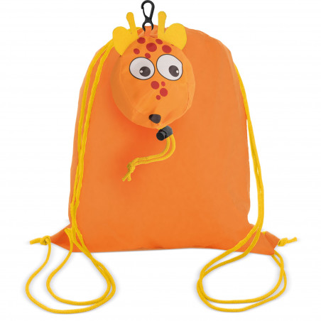 Cores com estojo com adesivo personalizado na mochila girafa para detalhes do casamento infantil