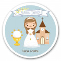 Jogo de quebra-cabeça de queijo com adesivo de comunhão personalizável para meninas