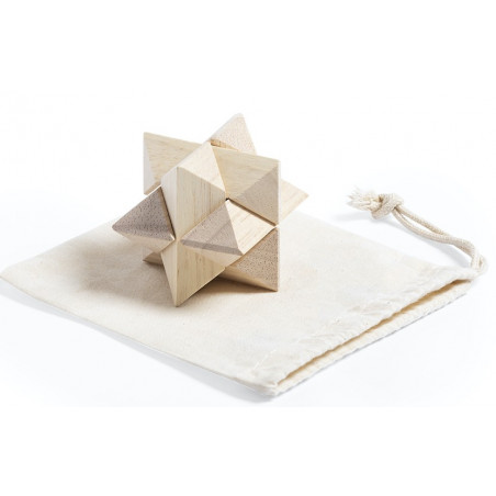 Jogo de quebra-cabeça de estrelas em uma bolsa de pano com um adesivo de comunhão de menina