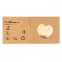 Coração de semente de flores silvestres com adesivo personalizado para casamentos e eventos