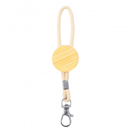 Chaveiro de bambu com cordão para comunhão menino