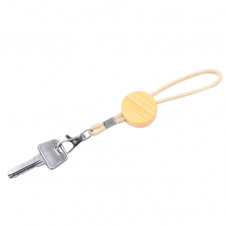 Chaveiro de bambu com cordão para comunhão menino