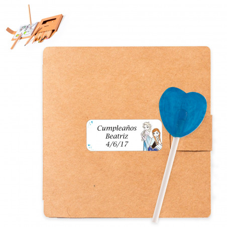 Conjunto para colorir com pirulito e adesivo personalizado