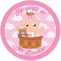 Vela aromática personalizada com adesivo para detalhes de batismo