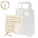 Quebra-cabeça Sudoku de madeira com saco kraft e adesivo personalizado