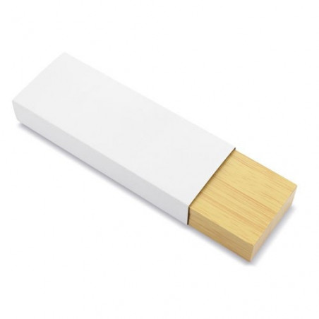 Caneta e lapiseira em estojo de bambu com adesivo personalizado para formatura de menino.