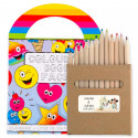 Livro de colorir com lápis de cor personalizados para lembrancinhas de casamento