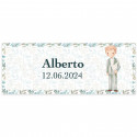 Adesivo garrafa personalizado 13 x 5 cm comunhão menino