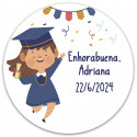 Ioiô de madeira com adesivo de formatura de menina personalizado