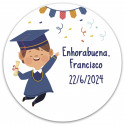 Ioiô de madeira personalizado com adesivo de formatura para meninos