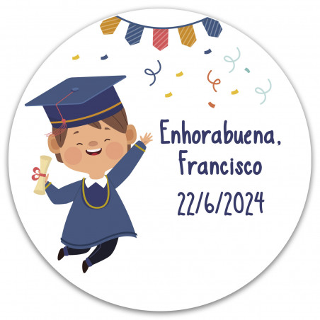 Ioiô de madeira personalizado com adesivo de formatura para meninos