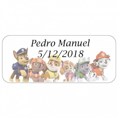 Conjunto para colorir com pirulito e adesivo da Patrulha Canina personalizado para detalhes de eventos