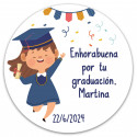 Caixa de sanduíche de formatura e pirulito de coração com adesivo personalizado para menina