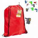 Mochila com cordão vermelho e pistola de água animal com etiqueta de foto personalizada