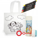 Bolsa para colorir crianças com pompero Bluey e bingo