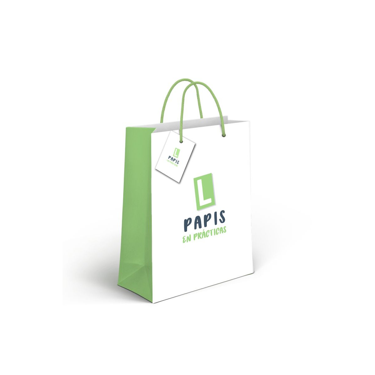 Bolsa de papel "papis em prática"