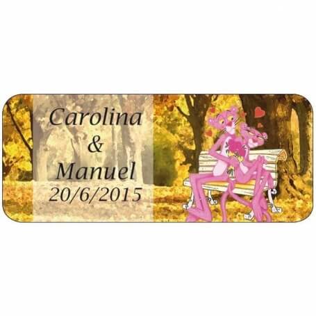 Etiquetas personalizadas da Pantera Cor de Rosa