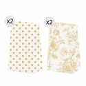 Conjunto de 4 bolsas com dois designs diferentes para apresentação tamanho S