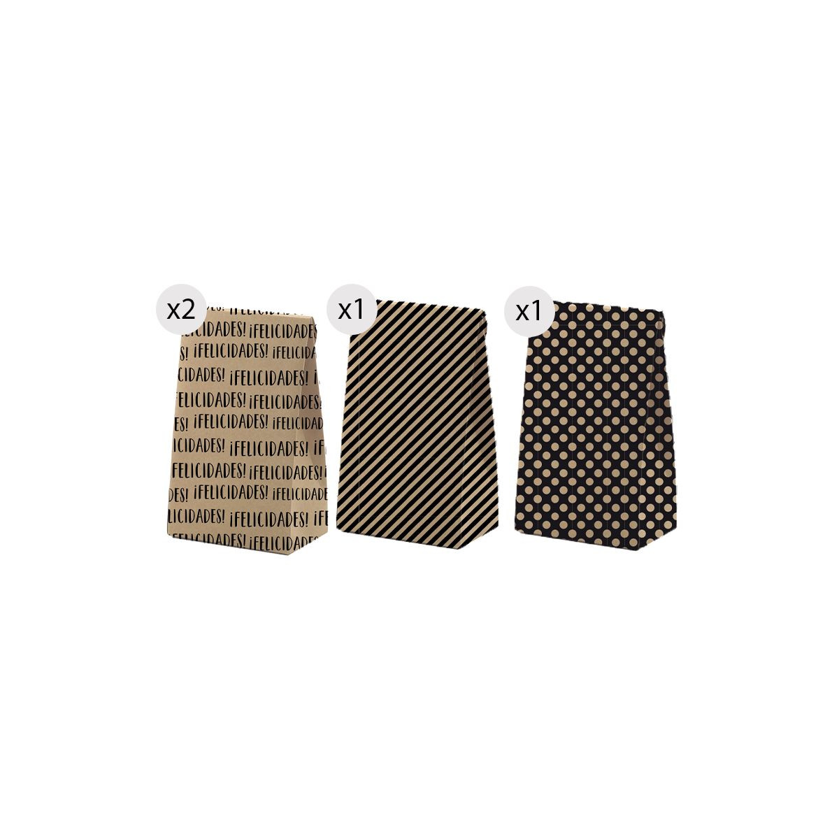 Conjunto de 4 bolsas kraft elegantes