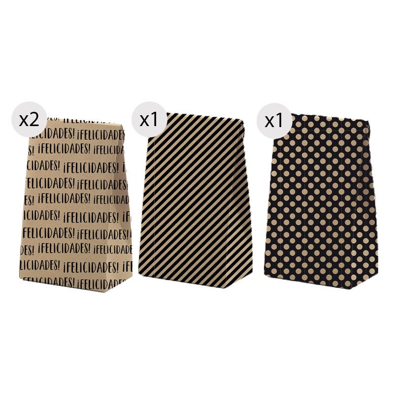 Conjunto de 4 bolsas kraft elegantes