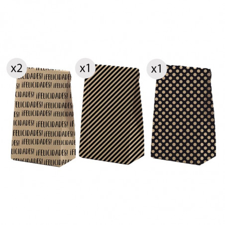 Conjunto de 4 bolsas kraft elegantes