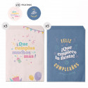Conjunto de 10 envelopes de papel com adesivos para presente de aniversário com mensagens