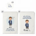 Conjunto de 10 envelopes de papel 16x24 com adesivos de comunhão de menino