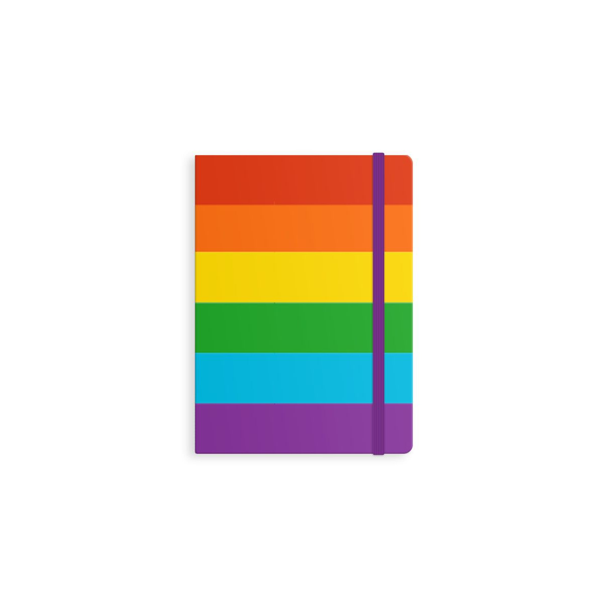Caderno de arco-íris com elástico de fechamento