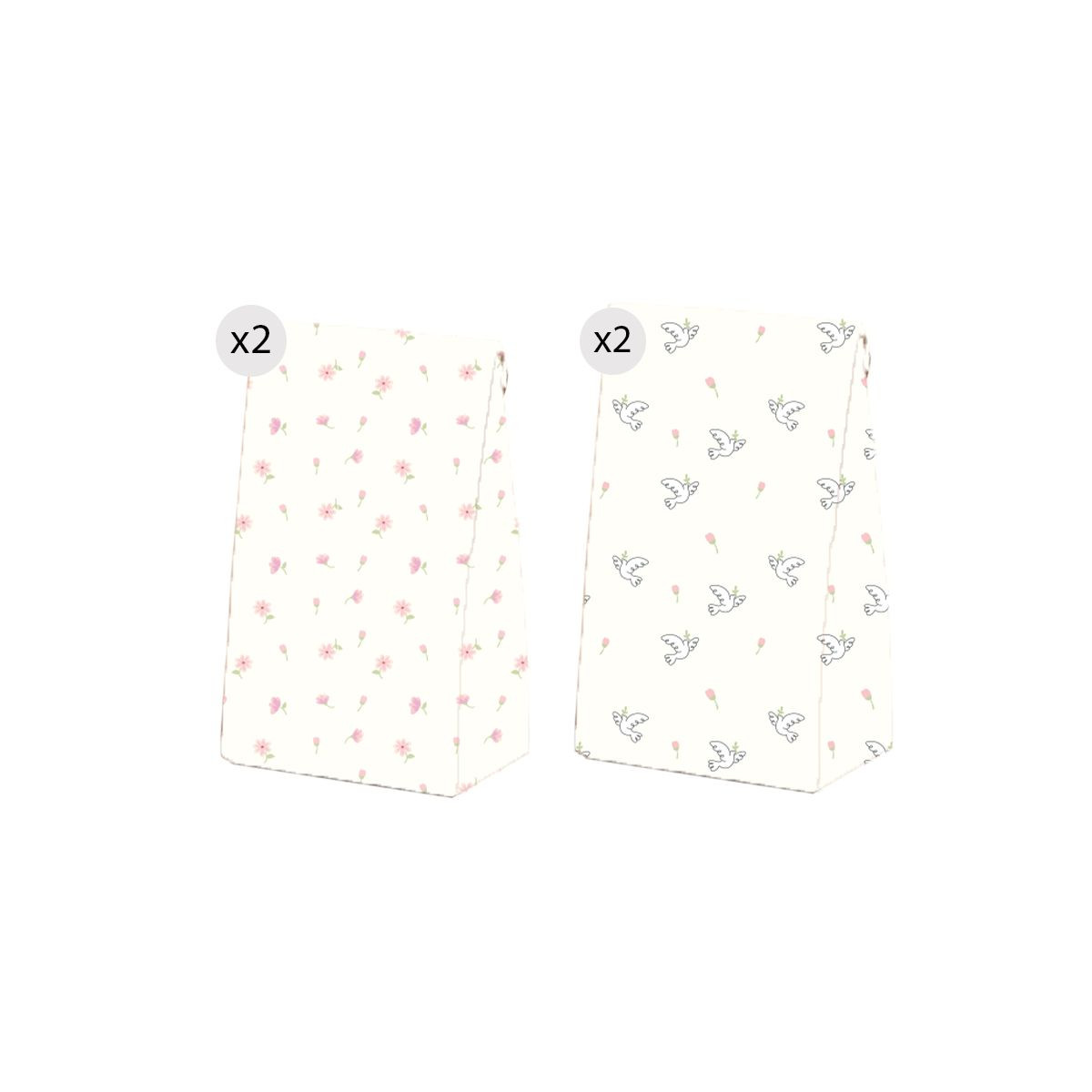 Pacote com 4 bolsas para comunhão de menina