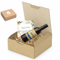 Garrafão de vinho com cartão personalizado em caixa de apresentação