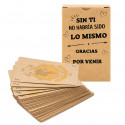 Baralho de cartas kraft com chaveiro apresentado em caixa de presente