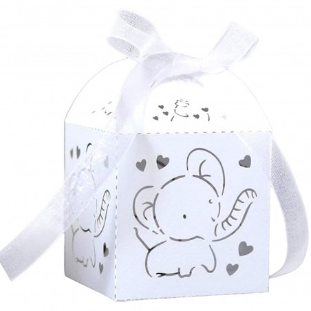 Chaveiro personalizado em caixa de elefante para lembrancinhas de batizado