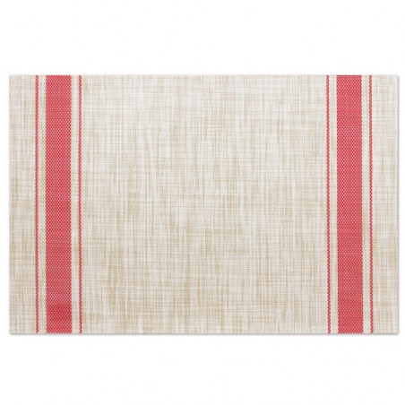 Toalha de mesa lavável e enrolável em cor natural e riscas coloridas à escolha