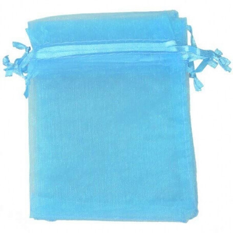 Sacos de organza turquesa 10 x 13