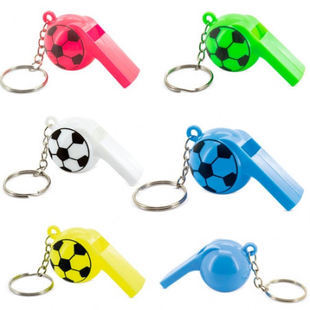 Chaveiros Apito com Design de Futebol Pacote com 5 unidades