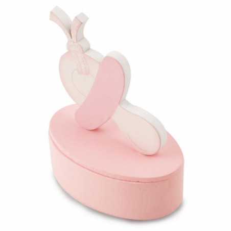 Caixa com tampa magnética com figura de chupeta para batismo
