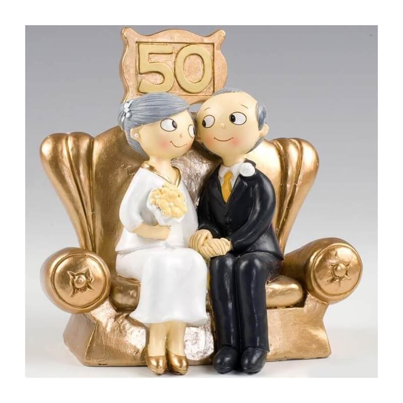 Figuras para bolos de casamento de ouro