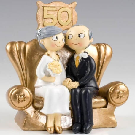 Figuras para bolos de casamento de ouro