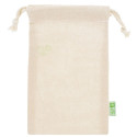 Saco de algodão para apresentação de detalhes em cor natural 13x21