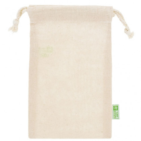 Saco de algodão para apresentação de detalhes em cor natural 13x21