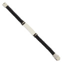 Pulseira de aço para homem com placa prateada